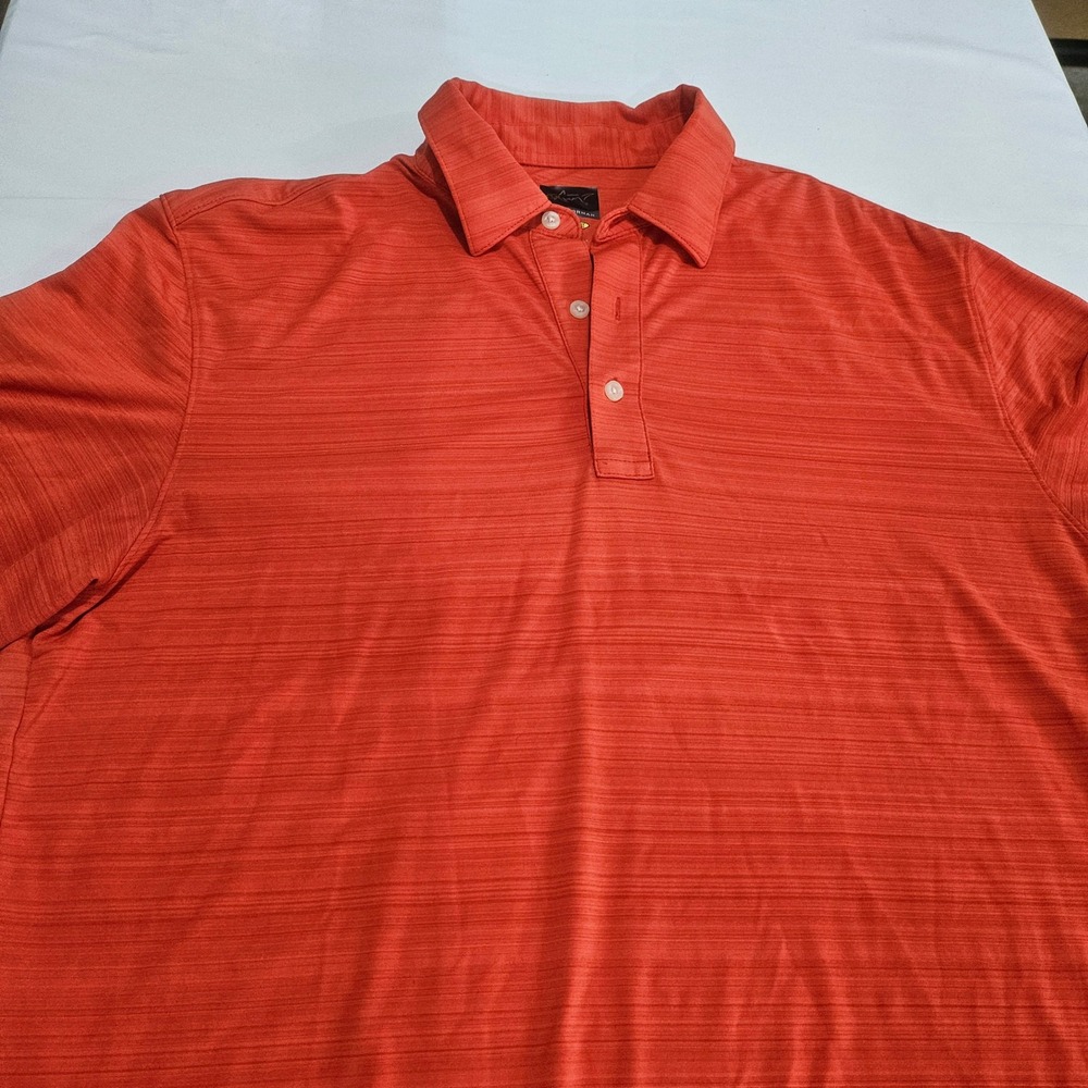 Greg Norman Play Dry Mens Orange Space Dye Performance Golf Polo Shirt L